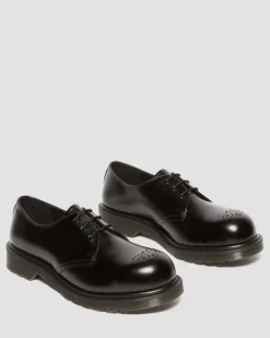 1461 Analine Leder Schuhe mit Stahlkappe in Schwarz