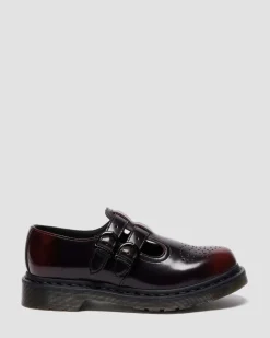 8065 Arcadia Rub Off Leder Mary Jane Schuhe in Cherry Red