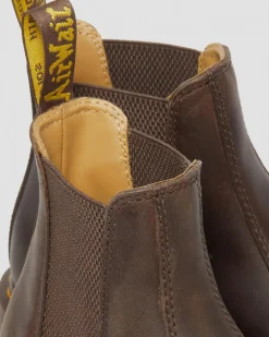 2976 Crazy Horse Chelsea Boots mit gelben Nähten in Dunkelbraun