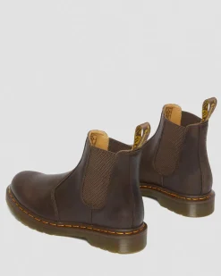 2976 Crazy Horse Chelsea Boots mit gelben Nähten in Dunkelbraun
