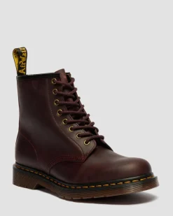 1460 Crazy Horse Leder Stiefel in Cherry Red
