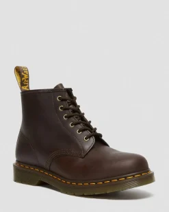 101 Crazy Horse Leder Stiefeletten in Dunkelbraun