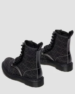 1460 Frill Leder Schnürstiefel in Schwarz