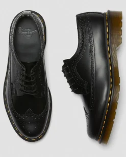 3989 Glattleder Brogue Schuhe in Schwarz