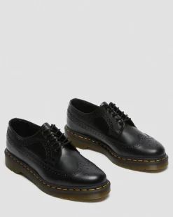 3989 Glattleder Brogue Schuhe in Schwarz