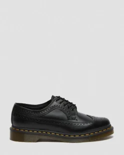 3989 Glattleder Brogue Schuhe in Schwarz