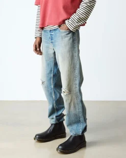 2976 Glattleder Chelsea Boots mit gelben Nahten in Schwarz