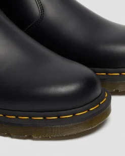 2976 Glattleder Chelsea Boots mit gelben Nahten in Schwarz