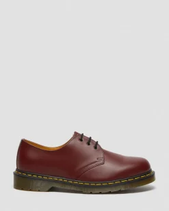 1461 Glattleder Oxford Schuhe in Cherry Red