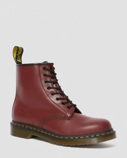 1460 Glattleder Schnürstiefel in Cherry Red