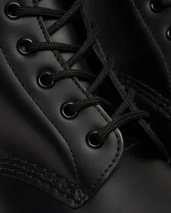 101 Glattleder Stiefeletten mit gelben Nähten in Schwarz