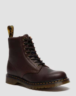 1460 Grizzly Leder Stiefel mit Fleecefutter in Dunkelbraun