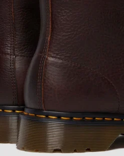 1460 Grizzly Leder Stiefel mit Fleecefutter in Dunkelbraun