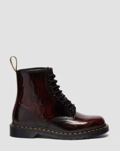 1460 Inferno Leder Schnürstiefel in Cherry Red