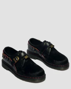 1461 Jahr des Pferdes Leder Schuhe in Schwarz