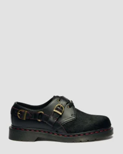 1461 Jahr des Pferdes Leder Schuhe in Schwarz