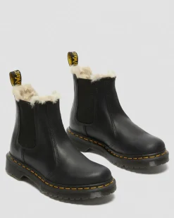 2976 Leonore Chelsea Boots Mit Kunstpelzfutter in Schwarz