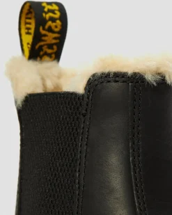 2976 Leonore Chelsea Boots Mit Kunstpelzfutter in Schwarz