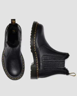 2976 LEONORE II SOFT LEDER CHELSEA BOOTS MIT KUNSTFELLFUTTER in Schwarz