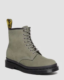 1460 Milled Nubuck Leder Schnürstiefel in Nickel Grey