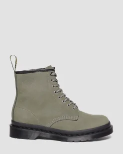 1460 Milled Nubuck Leder Schnürstiefel in Nickel Grey
