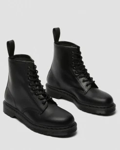 1460 Mono Milled Leder Schnürstiefel in Schwarz