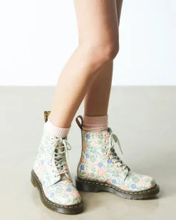 1460 Pascal Floral Reclaimed Leder Stiefel in Wolkencreme