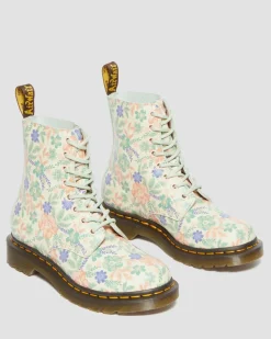 1460 Pascal Floral Reclaimed Leder Stiefel in Wolkencreme