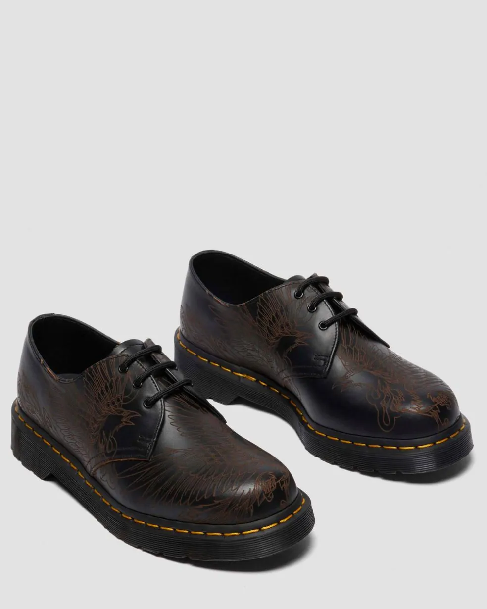 1461 Phoenix Vintage Glattleder Schuhe in Schwarz