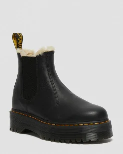 2976 Quad gefütterte Plateau Chelsea Boots in Schwarz