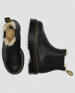 2976 Quad gefütterte Plateau Chelsea Boots in Schwarz