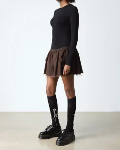 8053 Quad Glattleder Plateauschuhe in Schwarz