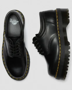 8053 Quad Glattleder Plateauschuhe in Schwarz