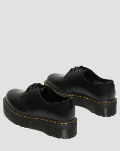 1461 Quad Glattleder Plattform Schuhe in Schwarz
