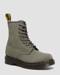 1460 Serena Faux Fur Gefütterte Nubuck Schnürstiefel in Nickel Grey