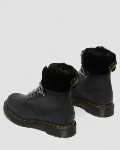 1460 Stiefeletten Mit Kunstpelzfutter Und Serena-Kragen in Schwarz