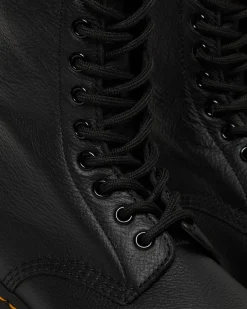 1490 Virginia Leder Hohe Stiefel in Schwarz