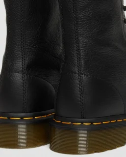 1490 Virginia Leder Hohe Stiefel in Schwarz