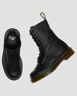 1490 Virginia Leder Hohe Stiefel in Schwarz
