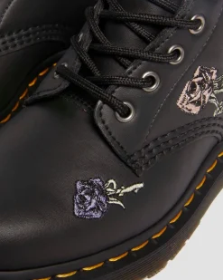 1460 Vonda Floral Reclaimed Leder Stiefel in Schwarz & Weiß