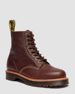 1460 Wild Grain Leder Stiefel in Sepia Braun