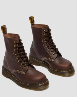 1460 Wyoming Leder Schnürstiefel in Dunkelbraun