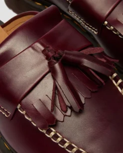 Adrian Leder Mules in Cherry Red