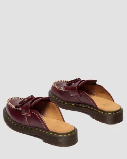 Adrian Leder Mules in Cherry Red