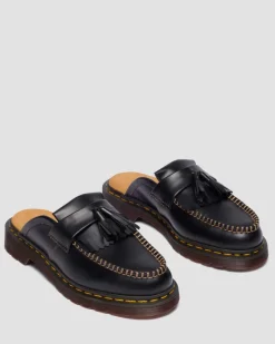 Adrian Leder Mules in Schwarz