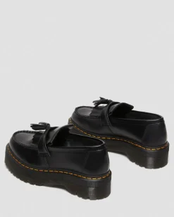 Adrian Quad Leder Plateau Tassle Loafer in Schwarz