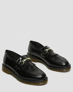 Adrian Snaffle Glattleder Tassel Loafer in Schwarz