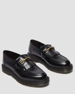 Adrian Snaffle Glattleder Tassel Loafer in Schwarz