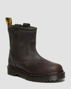 Anistone Lo Leder Biker Boots in Anthrazitgrau