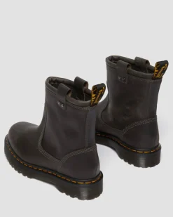 Anistone Lo Leder Biker Boots in Anthrazitgrau
